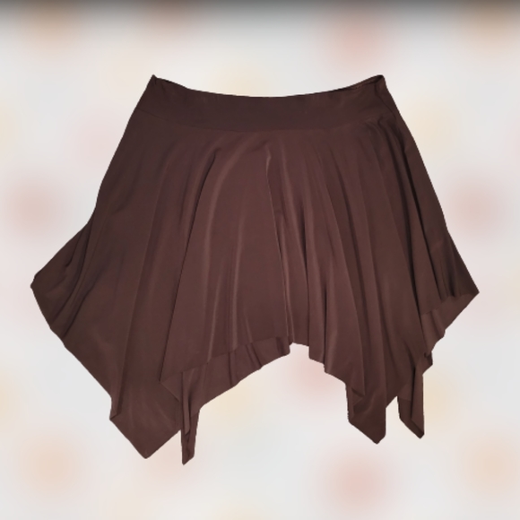 3X Pixie Hem Chocolate Brown Skirt - Picture 4 of 6